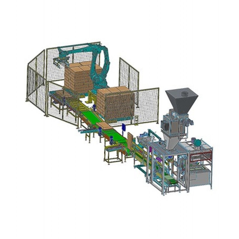 袋包裝全自動(dòng)定量包裝碼垛線